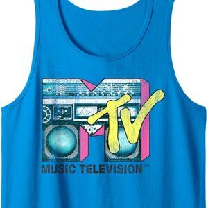 MTV Logo Distressed Boombox Tank Top (M)